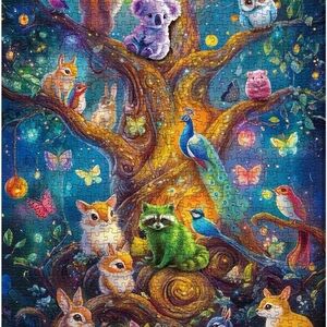 Puzzle Colorful Animal Haven Tree 1000 pieces